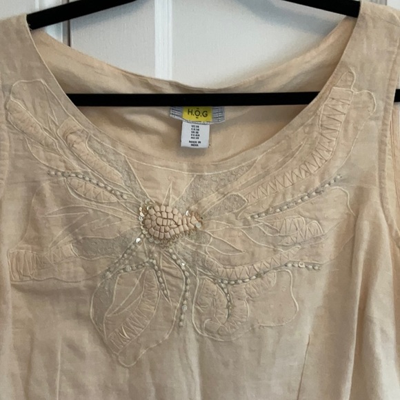 Cream coloured cotton sheath dress - Picture 3 of 4